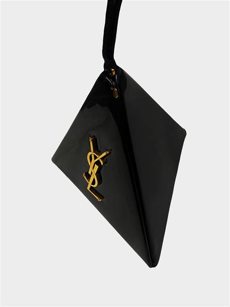 ysl pyramid clutch|SAINT LAURENT Patent Pyramid Clutch Black.